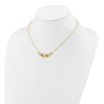 14K Yellow Gold Polished Fancy With 2In Ext. Necklace