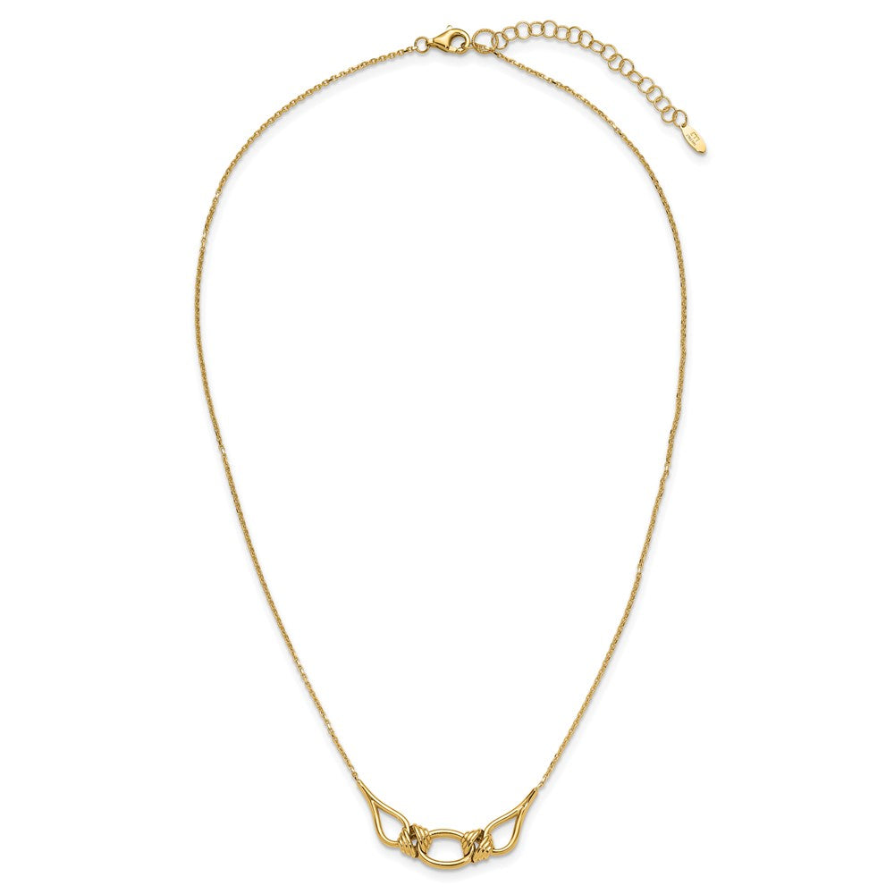 14K Yellow Gold Polished Fancy With 2In Ext. Necklace