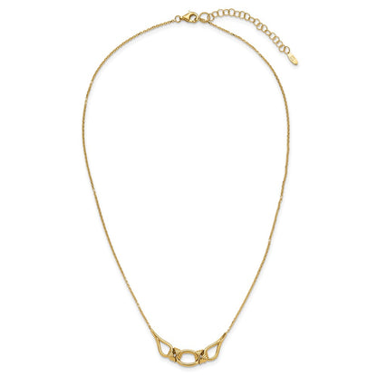 14K Yellow Gold Polished Fancy With 2In Ext. Necklace