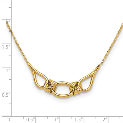 14K Yellow Gold Polished Fancy With 2In Ext. Necklace