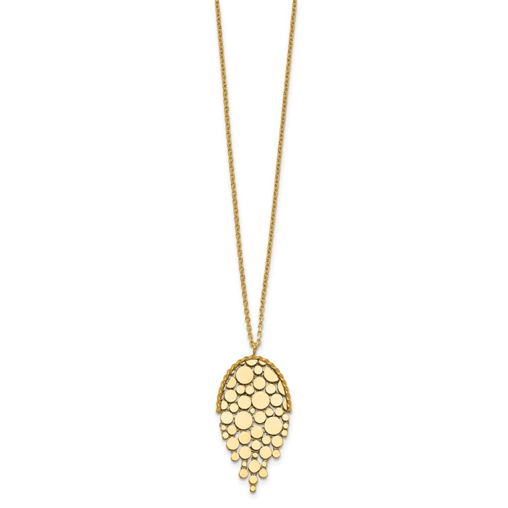 14K Yellow Gold Polished Fancy With 2In Ext. Necklace