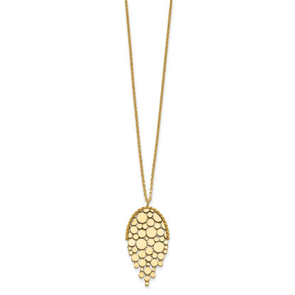 14K Yellow Gold Polished Fancy With 2In Ext. Necklace