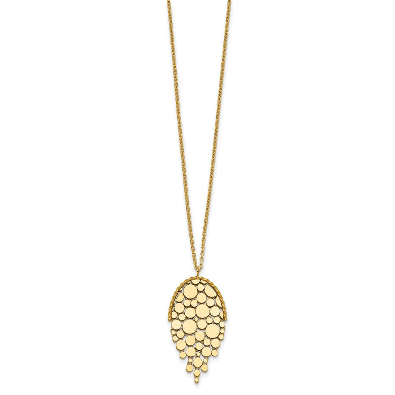 14K Yellow Gold Polished Fancy With 2In Ext. Necklace