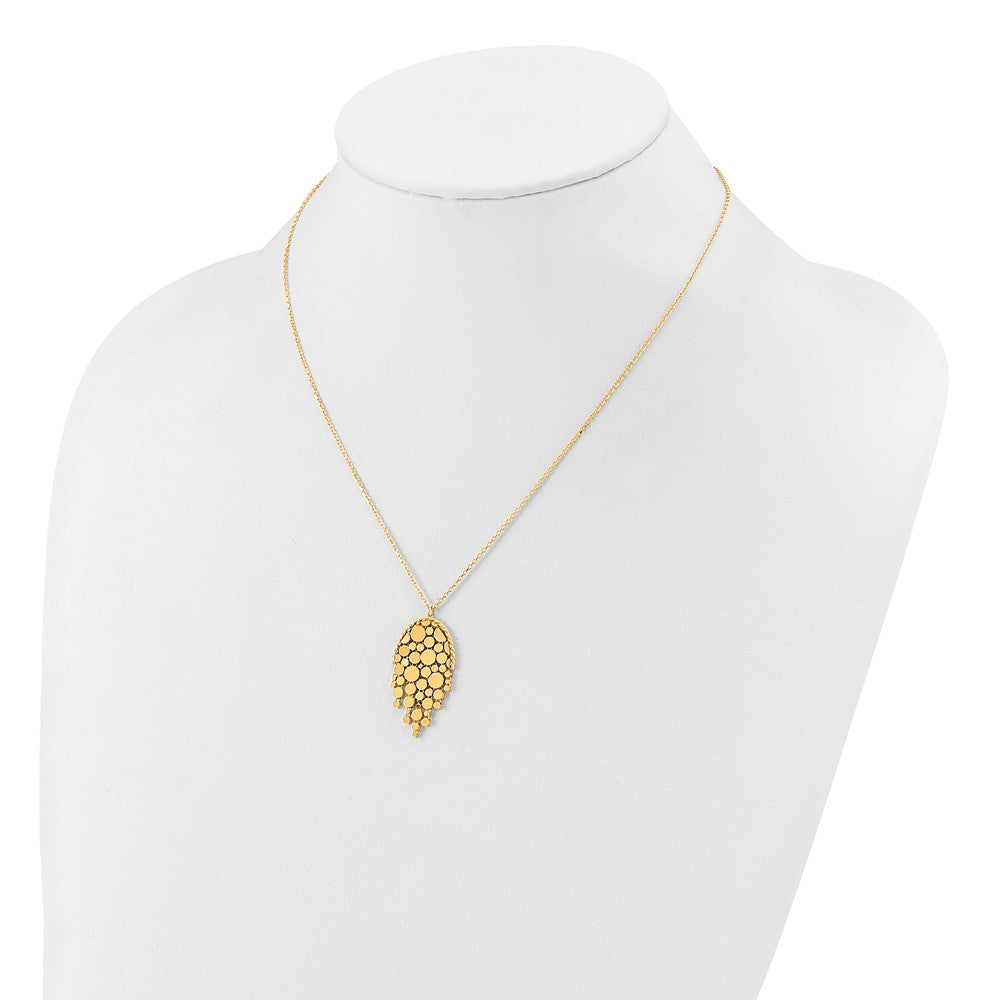 14K Yellow Gold Polished Fancy With 2In Ext. Necklace