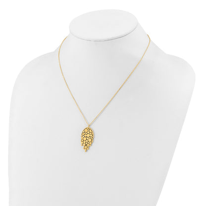 14K Yellow Gold Polished Fancy With 2In Ext. Necklace