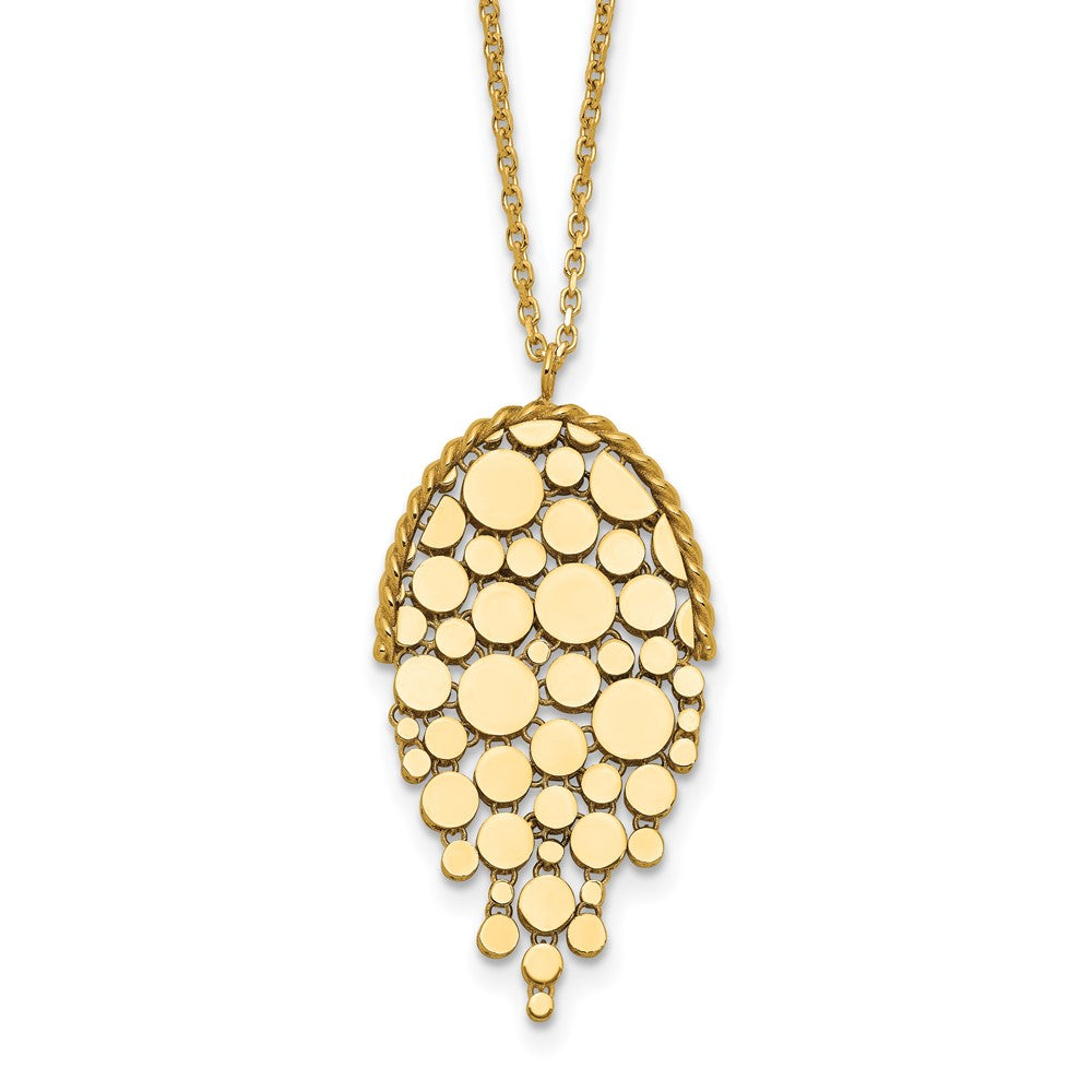 14K Yellow Gold Polished Fancy With 2In Ext. Necklace
