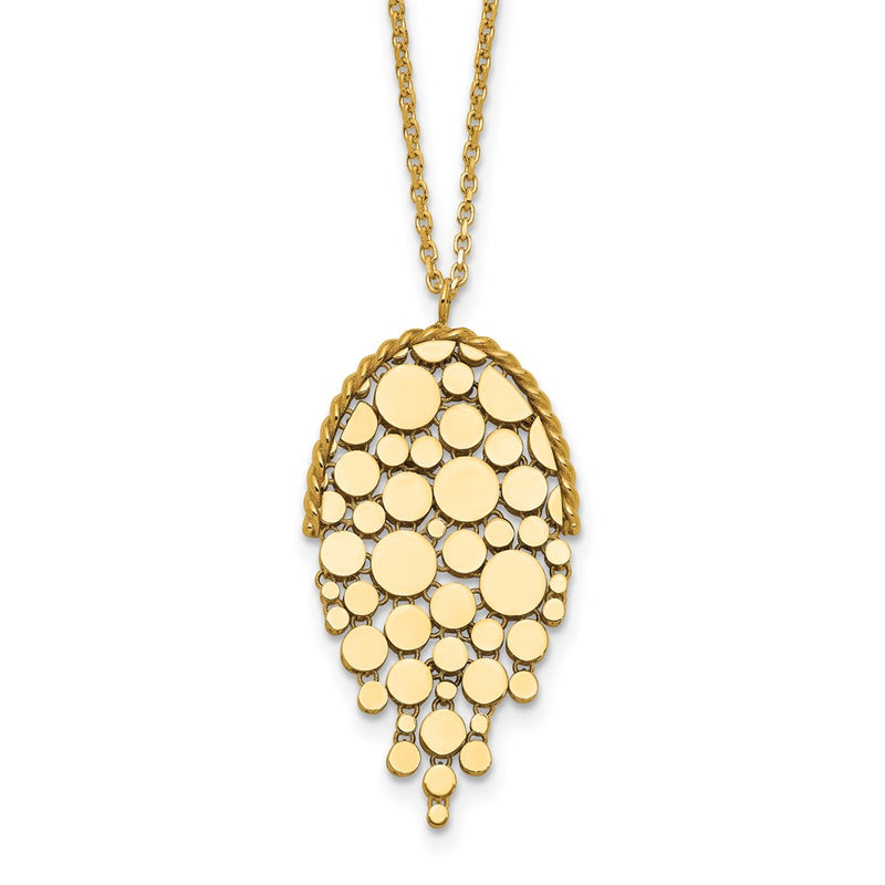14K Yellow Gold Polished Fancy With 2In Ext. Necklace