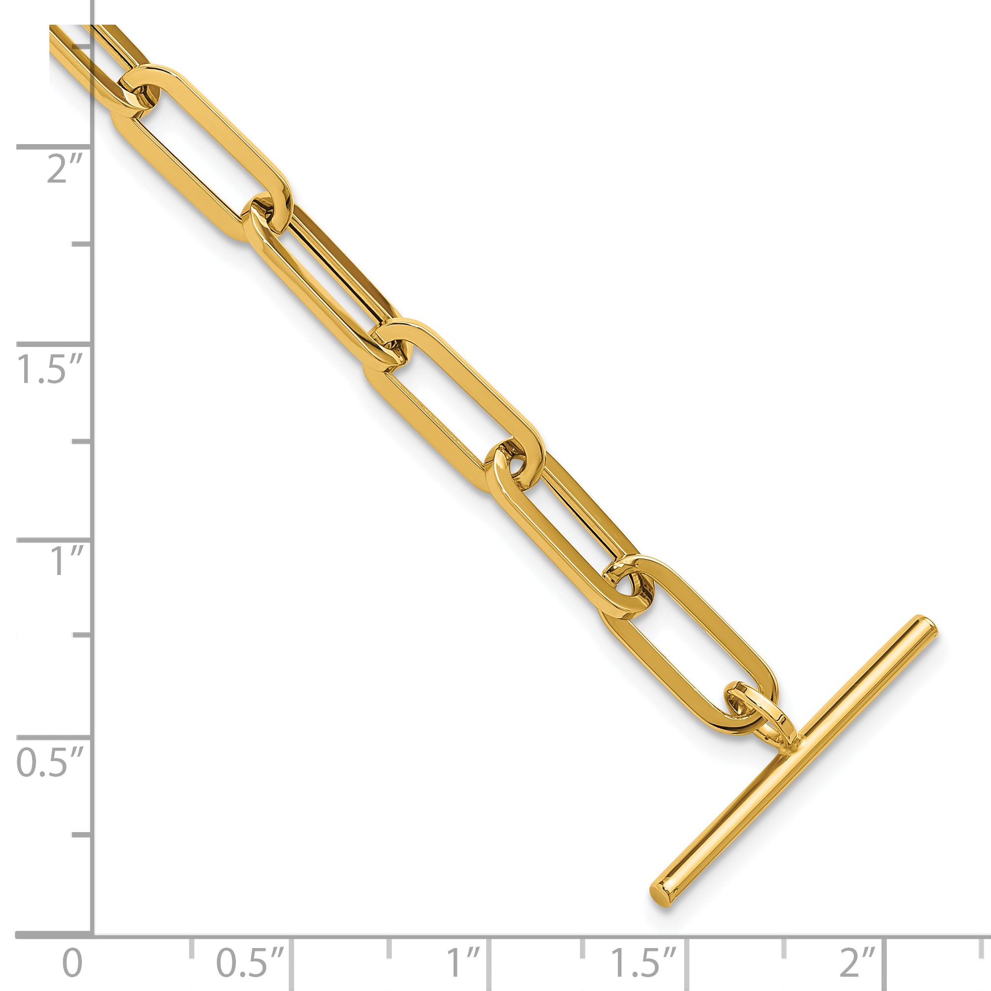 14K Yellow Gold Polished Fancy Link Toggle Clasp Bracelet