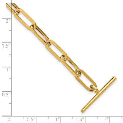 14K Yellow Gold Polished Fancy Link Toggle Clasp Bracelet