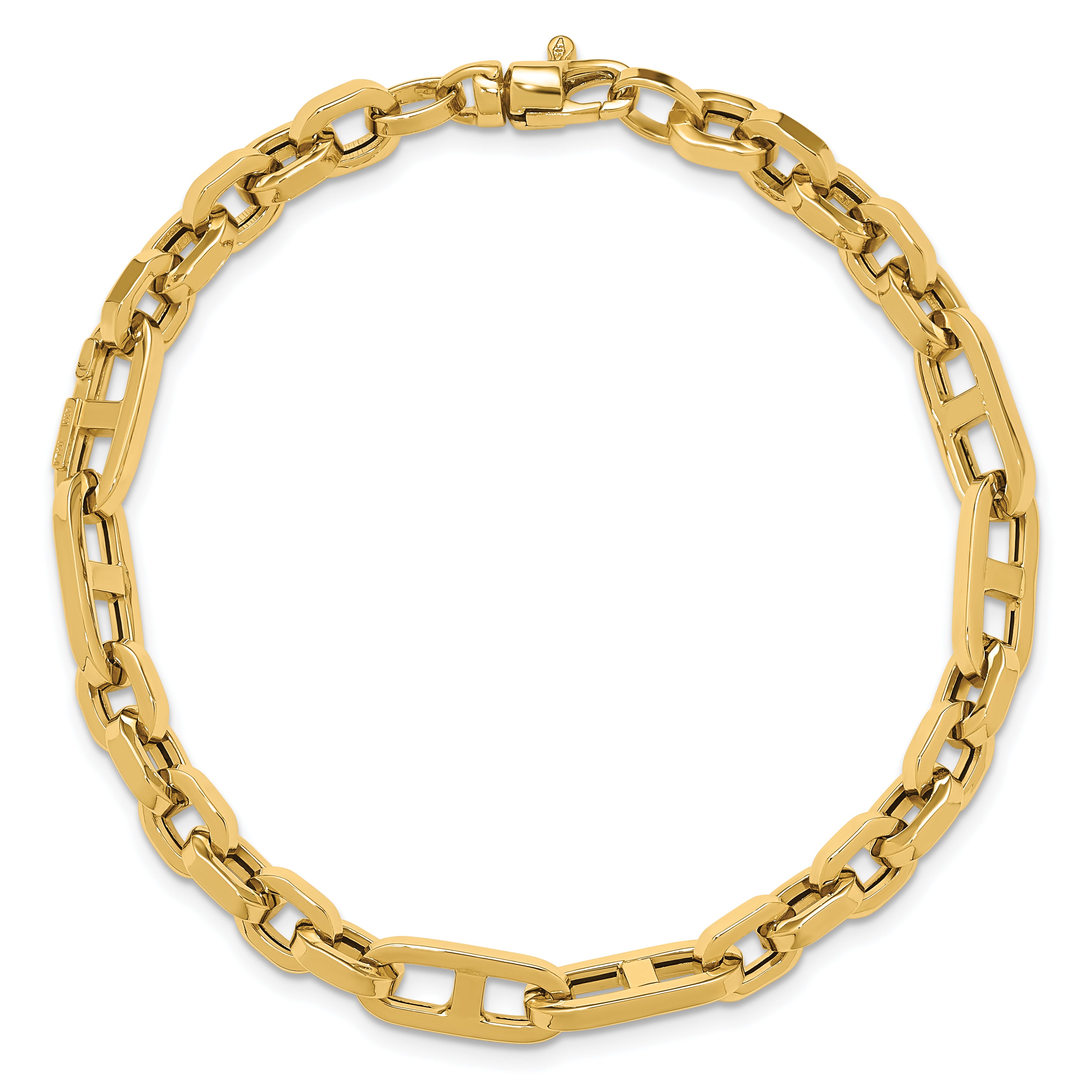 14K Yellow Gold Polished Fancy Link Bracelet