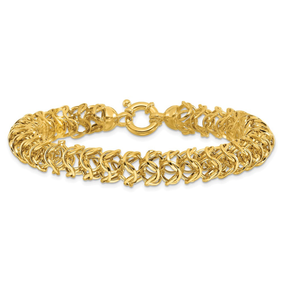 14K Yellow Gold Polished Woven Link Bracelet