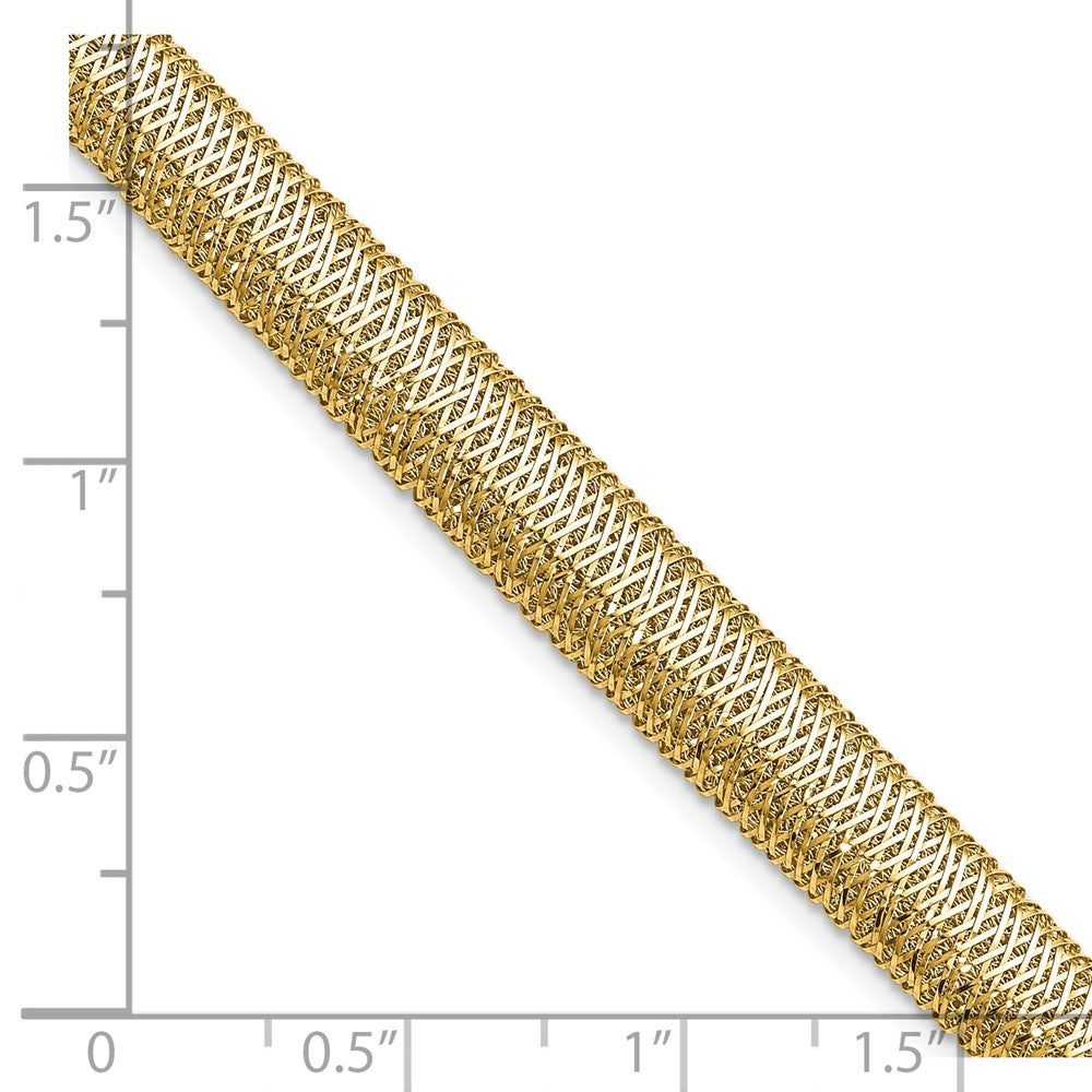 14K Yellow Gold Polished Woven Dome Bracelet