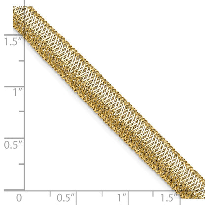 14K Yellow Gold Polished Woven Dome Bracelet