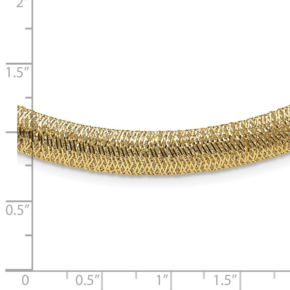 14K Yellow Gold Polished Woven Dome Necklace