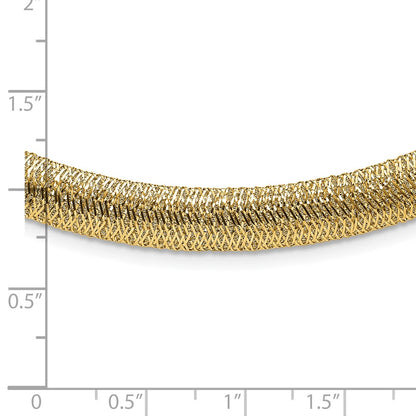 14K Yellow Gold Polished Woven Dome Necklace