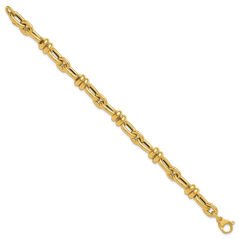14K Yellow Gold Polished Fancy Link Bracelet