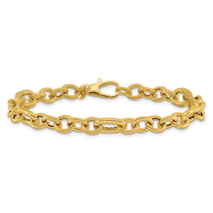 14K Yellow Gold Polished Fancy Link Bracelet