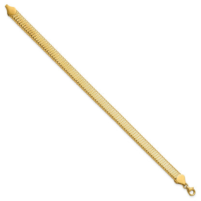 14K Yellow Gold Polished Ridged Bracelet