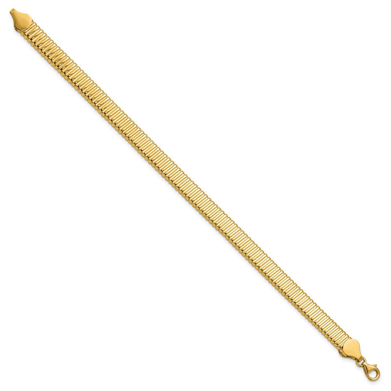 14K Yellow Gold Polished Ridged Bracelet