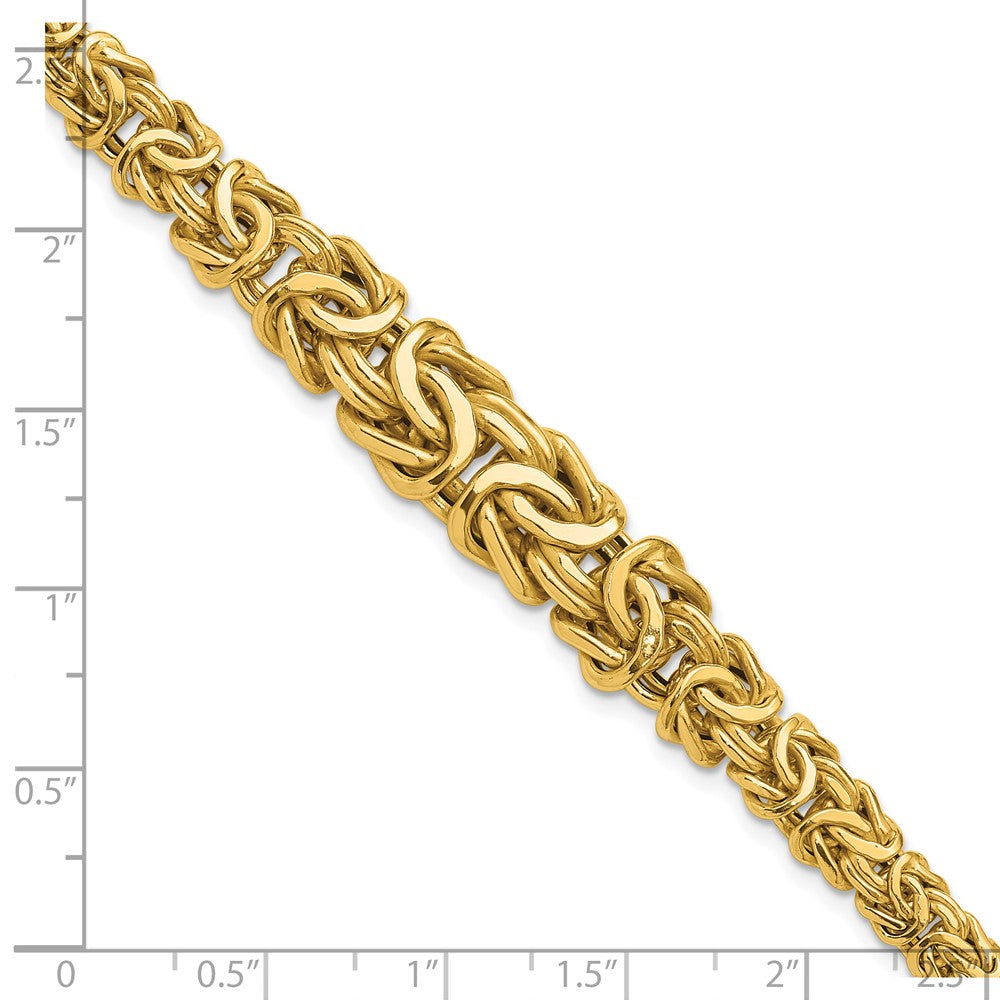 14K Yellow Gold Polished Byzantine Graduated Chain Bracelet