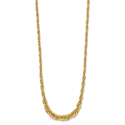 14K Yellow Gold Polished Graduated Fancy Link Necklace