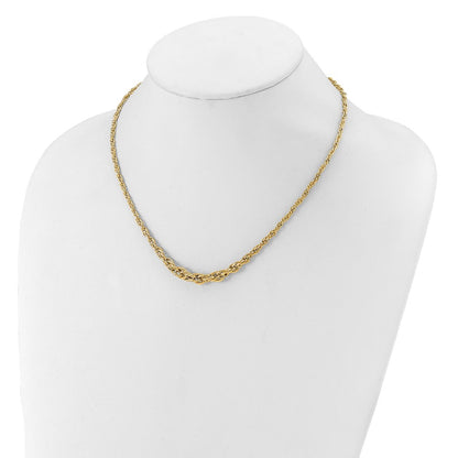 14K Yellow Gold Polished Graduated Fancy Link Necklace