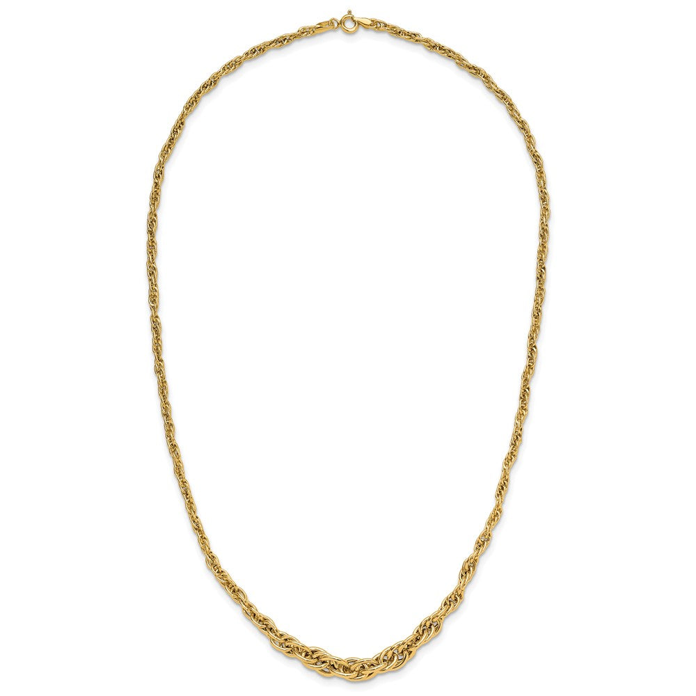 14K Yellow Gold Polished Graduated Fancy Link Necklace