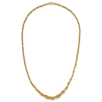 14K Yellow Gold Polished Graduated Fancy Link Necklace