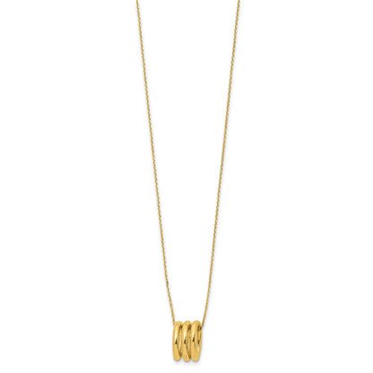 14K Yellow Gold Polished Oval Links With 2In Ext. Necklace