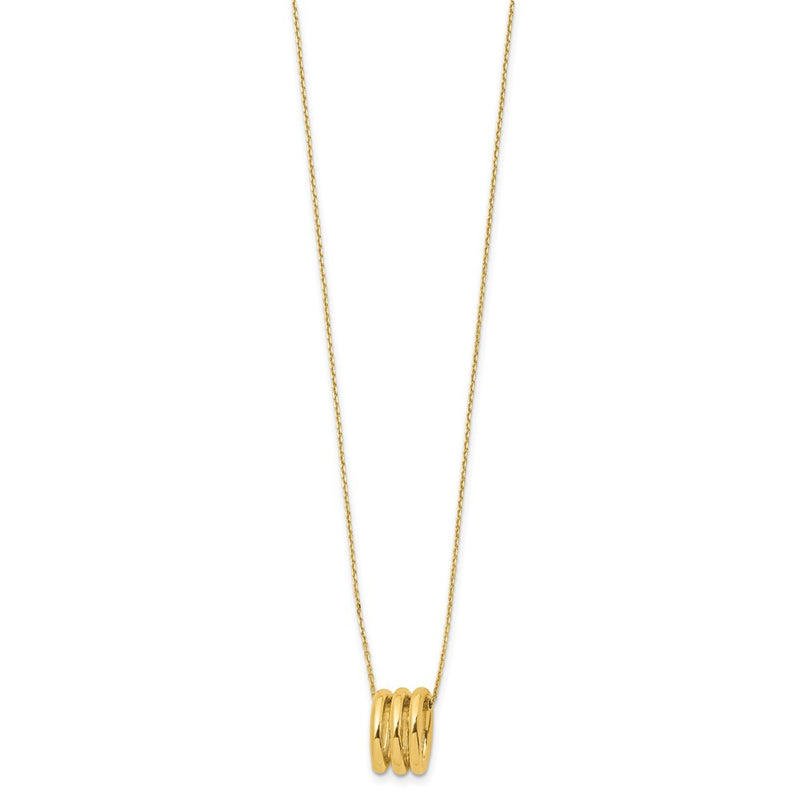 14K Yellow Gold Polished Oval Links With 2In Ext. Necklace