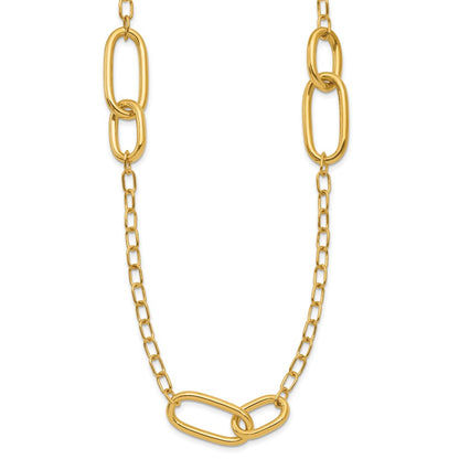 14K Yellow Gold Polished Fancy Link Necklace