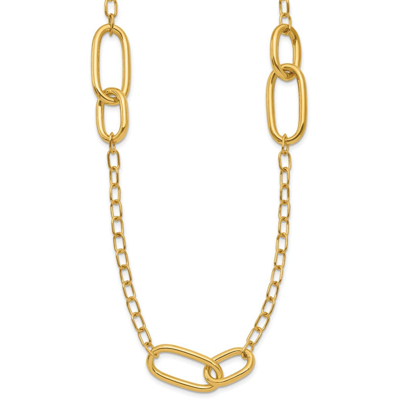 14K Yellow Gold Polished Fancy Link Necklace