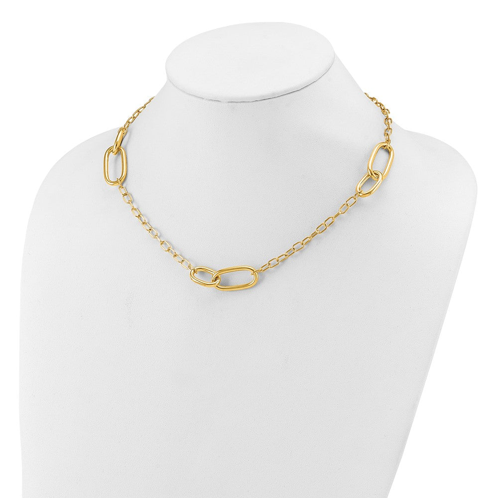 14K Yellow Gold Polished Fancy Link Necklace