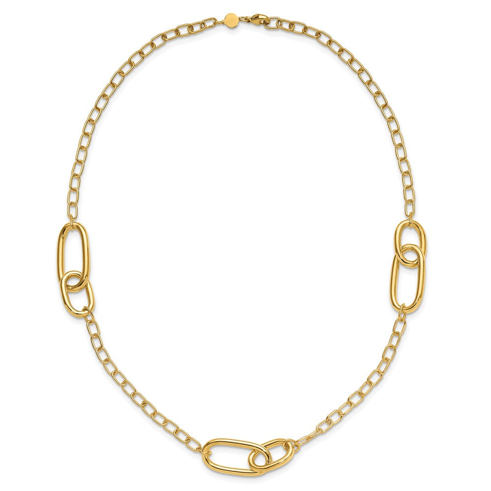 14K Yellow Gold Polished Fancy Link Necklace