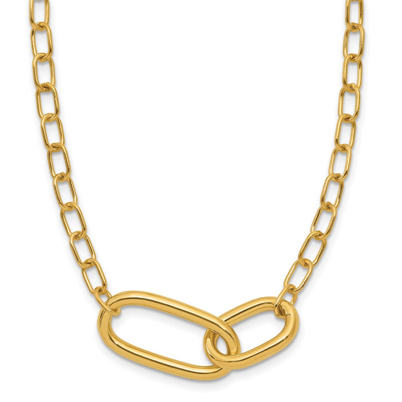 14K Yellow Gold Polished Fancy Link Necklace