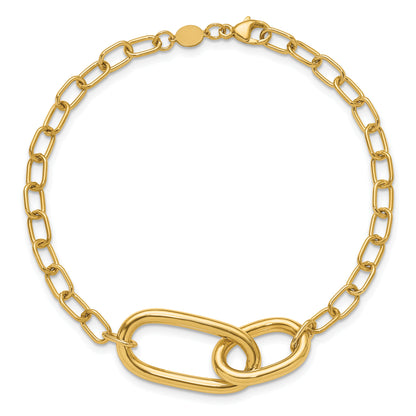 14K Yellow Gold Polished Fancy Link Bracelet