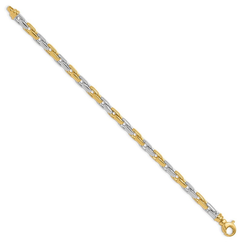 14K Two Tone Polished Fancy Link Bracelet
