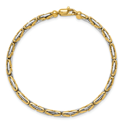 14K Two Tone Polished Fancy Link Bracelet