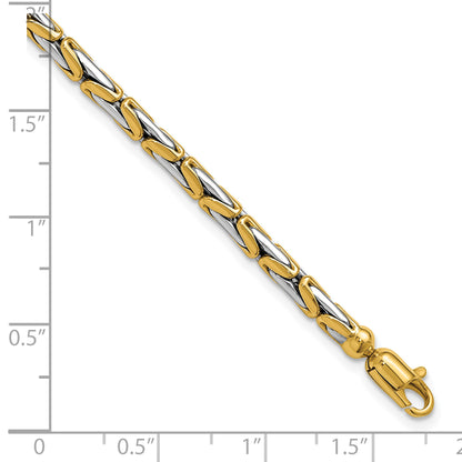 14K Two Tone Polished Fancy Link Bracelet