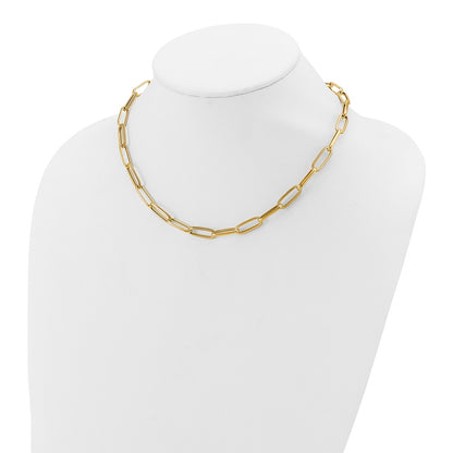 14K Yellow Gold Polished And Textured Fancy Link Necklace