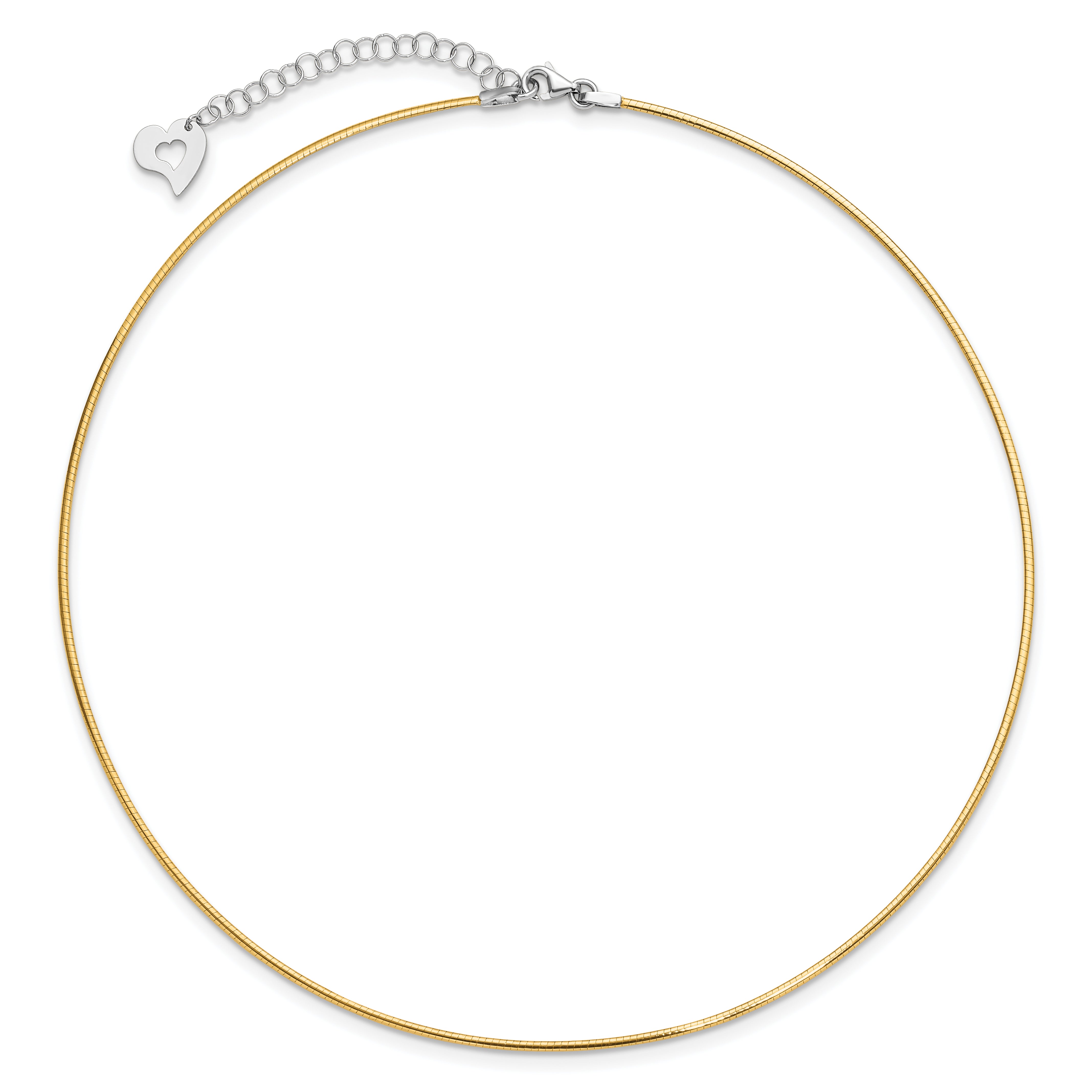 14K Two Tone Polished Reversible With 2In Ext. Necklace