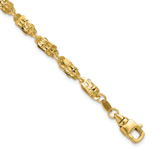 14K Yellow Gold Polished Fancy Link Bracelet