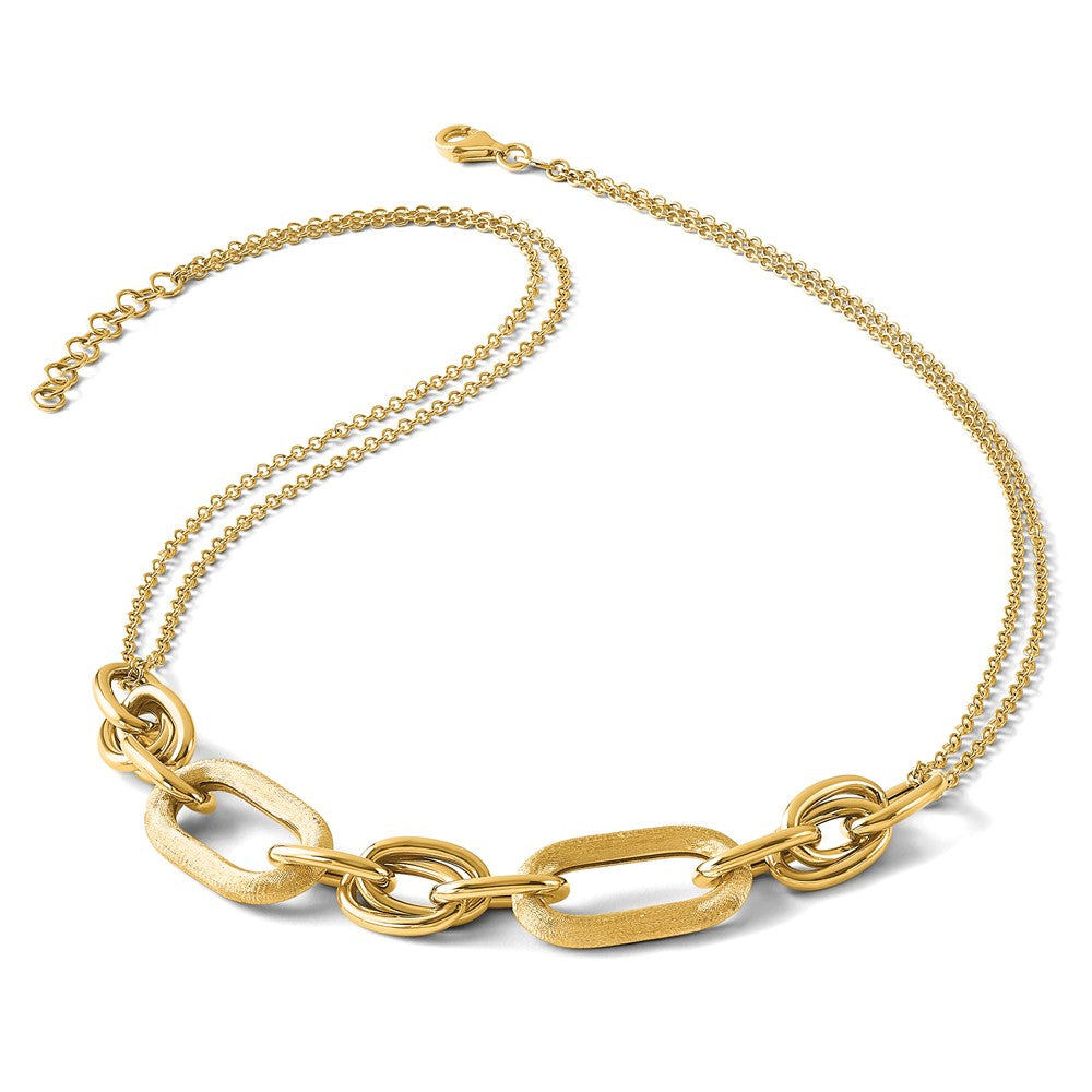 14k-yellow-gold-polished-and-satin-2-strand-fancy-link-with-1in-ext-necklace-lf2034-17