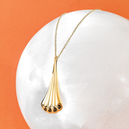 14K Yellow Gold Black Enamel Polished Fancy 1.25In Ext. Necklace
