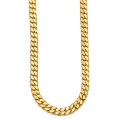14K Two Tone Cz Polished Fancy Curb Necklace