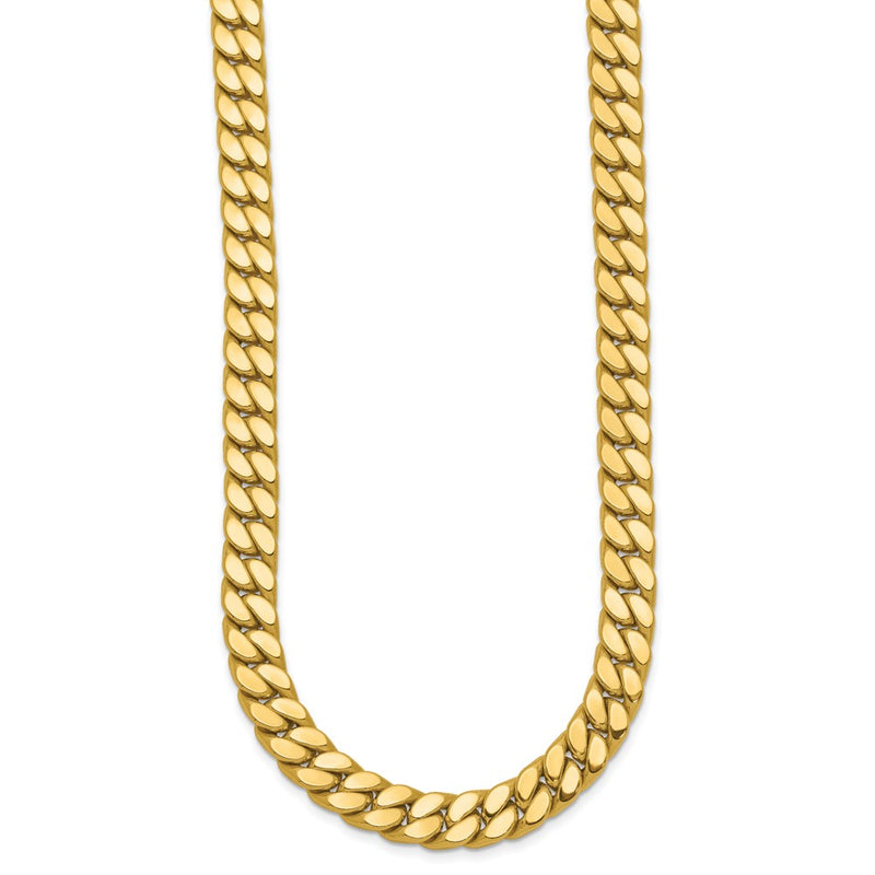 14K Two Tone Cz Polished Fancy Curb Necklace
