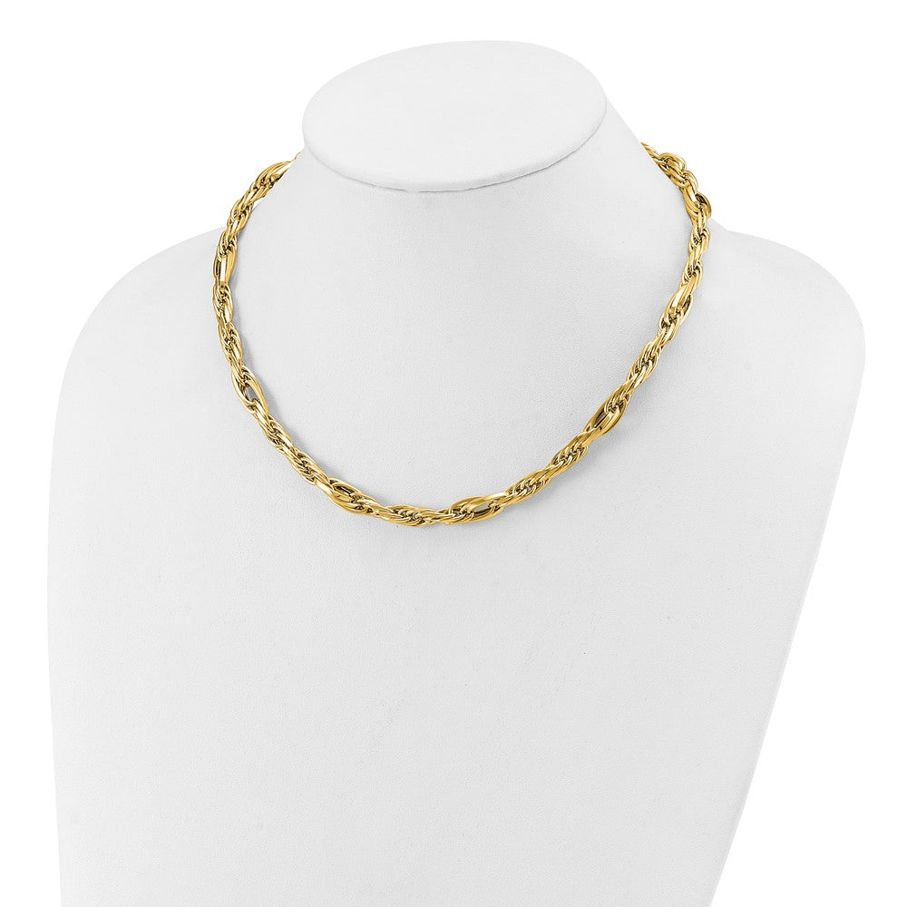 14K Yellow Gold Polished Fancy Link Necklace
