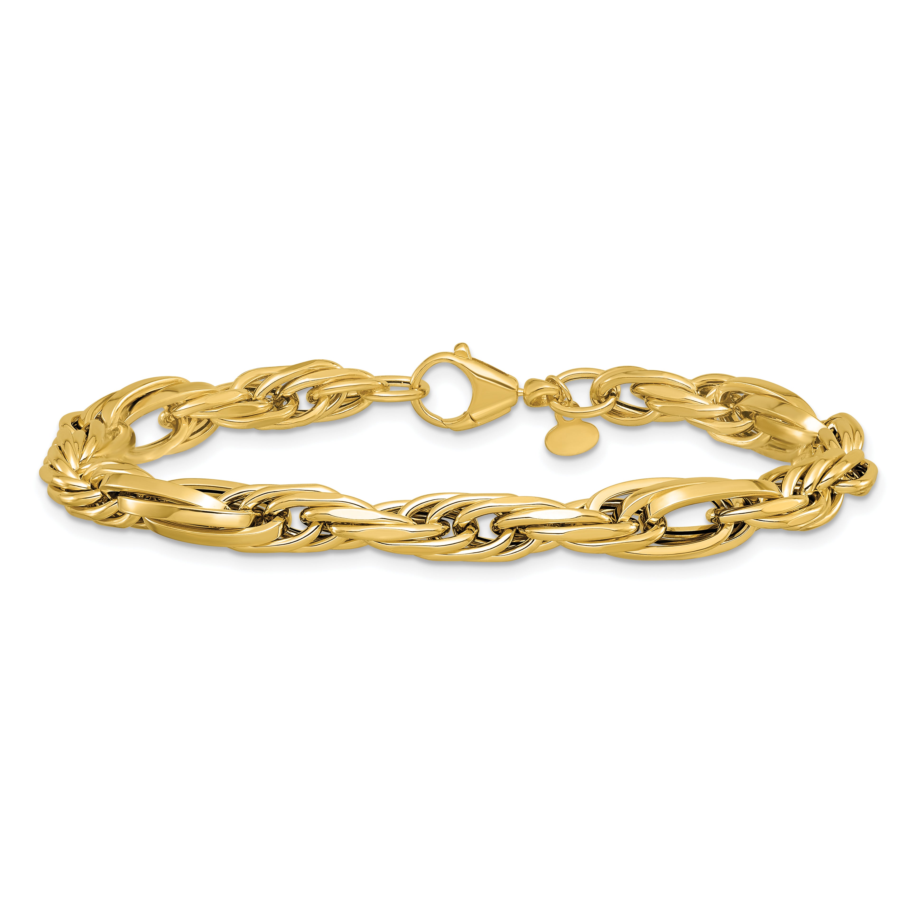 14K Yellow Gold Polished Fancy Link Bracelet