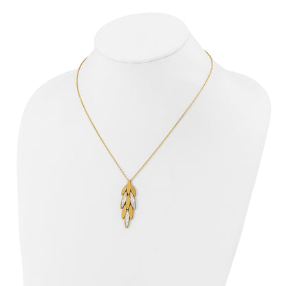 14K Two Tone Polished/Dia Cut Fancy 1In Ext. Necklace