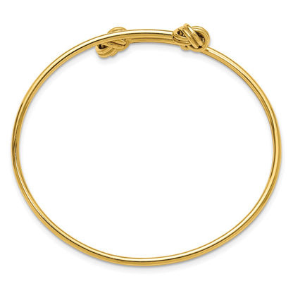 14K Yellow Gold Polished Knot Flexible Bypass Bangle